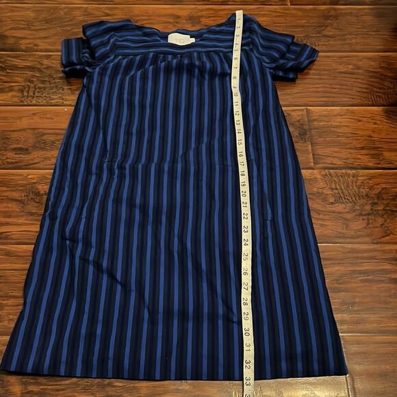 Anthropologie HD In Paris Blue Cerulean Stripe Dress Boho Feminine Contemporary - Picture 11 of 16